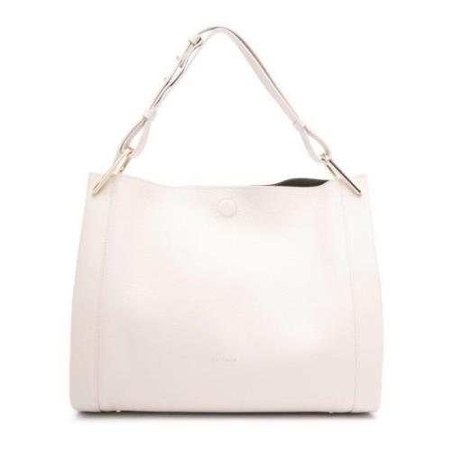 Leren Schoudertas Gehamerd Patroon Coccinelle , White , Dames