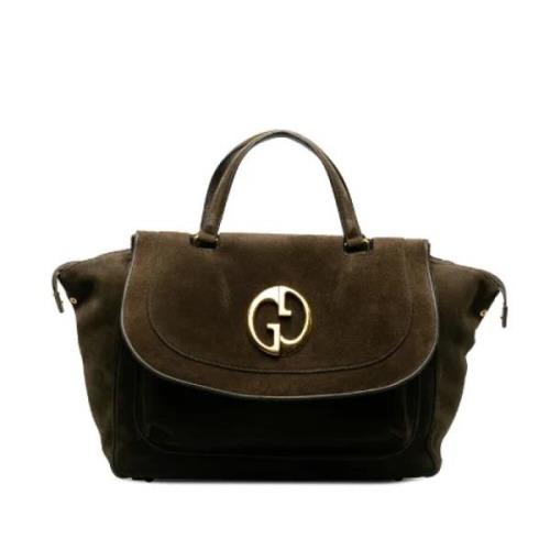 Pre-owned Suede handbags Gucci Vintage , Brown , Dames