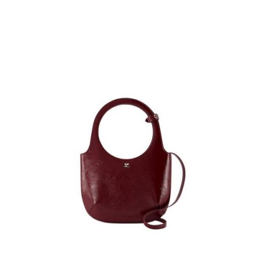 Rode Leren Tas met Verstelbare Band Courrèges , Red , Dames