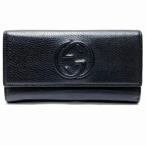 Pre-owned Leather wallets Gucci Vintage , Black , Dames