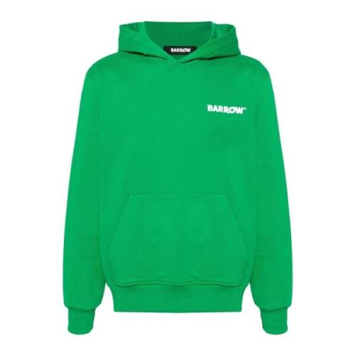 Logo Print Hoodie Sweater Lange Mouw Barrow , Green , Heren