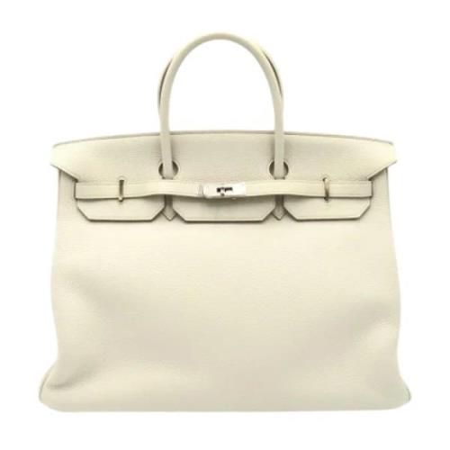 Pre-owned Leather handbags Hermès Vintage , White , Dames