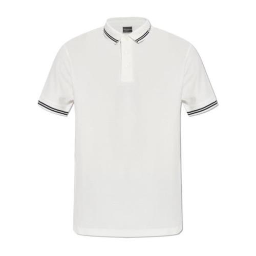 Katoenen poloshirt met logo Emporio Armani , White , Heren