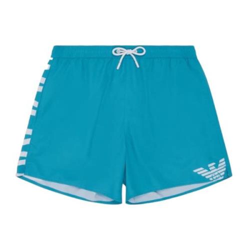 Turquoise Zwemboxer met Vet Logo Emporio Armani , Blue , Heren