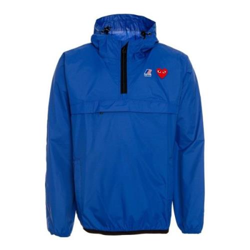 Stijlvolle halve rits regenjas Comme des Garçons Play , Blue , Heren