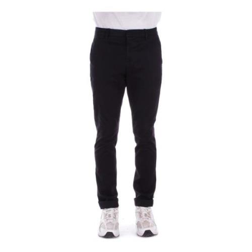 Zwarte broek met logo rits Dondup , Black , Heren