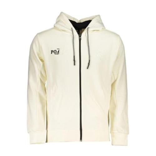 Geborduurde Hoodie van Katoen met Rits U.s. Polo Assn. , White , Heren