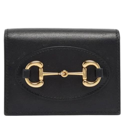 Pre-owned Leather wallets Gucci Vintage , Black , Dames