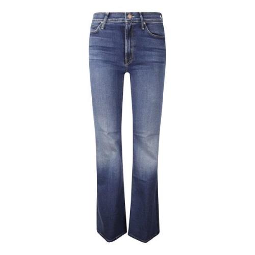 Flared Jeans Broek met Vijf Zakken Mother , Blue , Dames