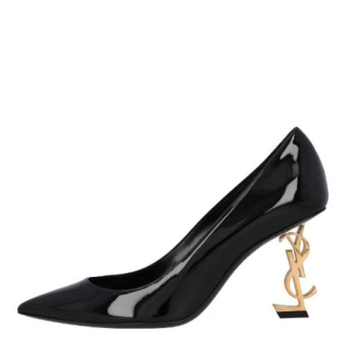 Leather heels Saint Laurent , Black , Dames