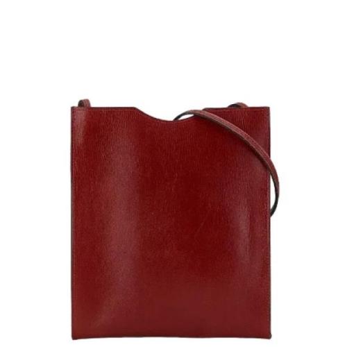 Pre-owned Leather shoulder-bags Hermès Vintage , Red , Dames