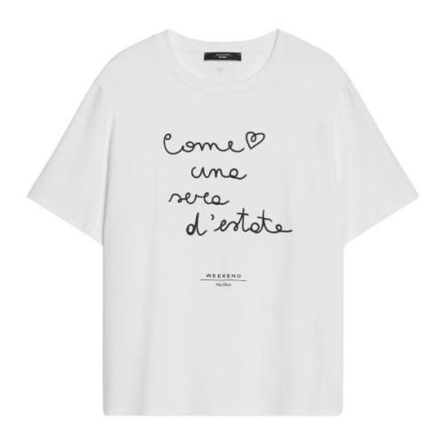 Vlinder Logo T-shirt Max Mara Weekend , White , Dames