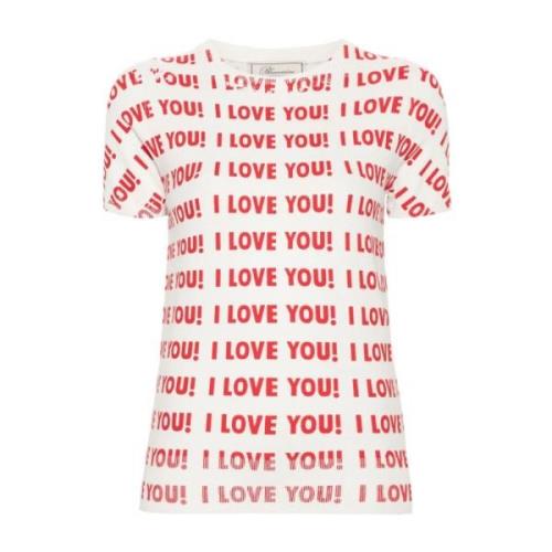 Optical Wit Lipsti Crew Neck Sweater Blumarine , White , Dames