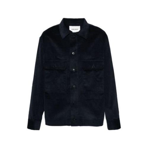 Marine Flanellen Overshirt met Kraag Henrik Vibskov , Blue , Heren