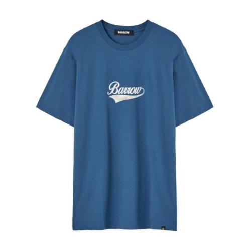 Blauw bedrukt achter T-shirt Barrow , Blue , Heren