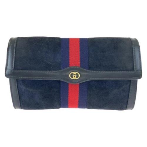 Pre-owned Leather clutches Gucci Vintage , Blue , Heren