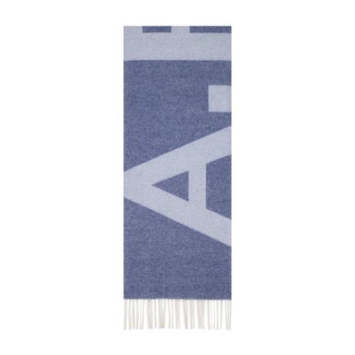 Logo Wollen Sjaal A.p.c. , Blue , Dames