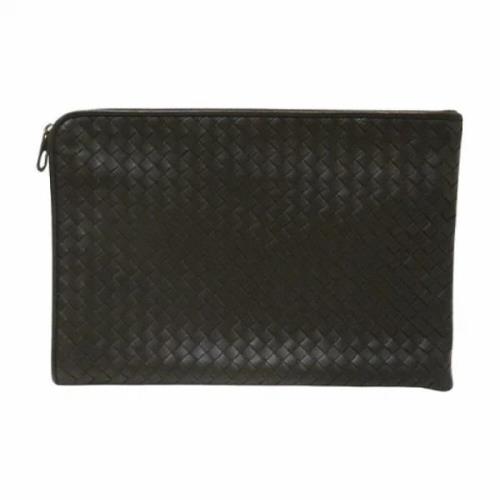 Pre-owned Leather clutches Bottega Veneta Vintage , Black , Dames