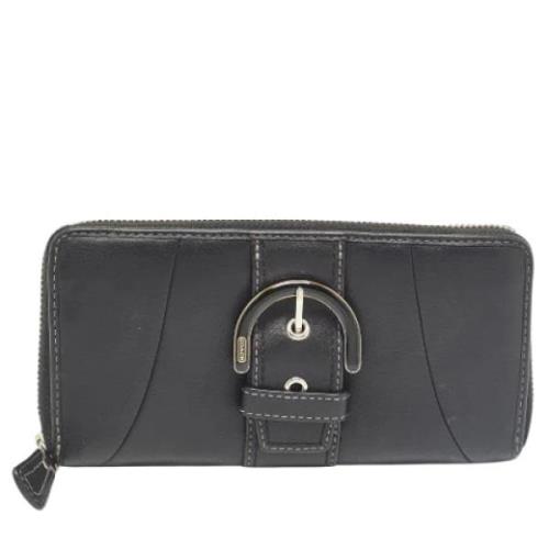 Pre-owned Leather wallets Coach Pre-owned , Black , Dames