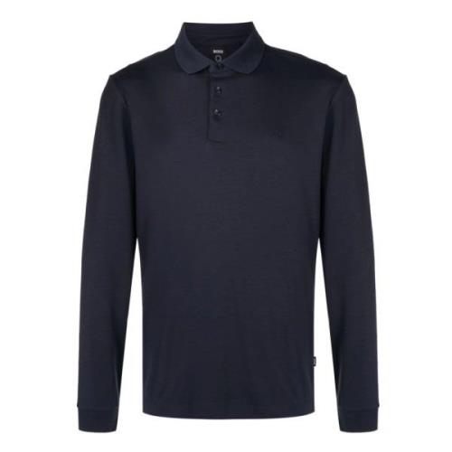 Katoenen poloshirt met geborduurd logo Hugo Boss , Blue , Heren