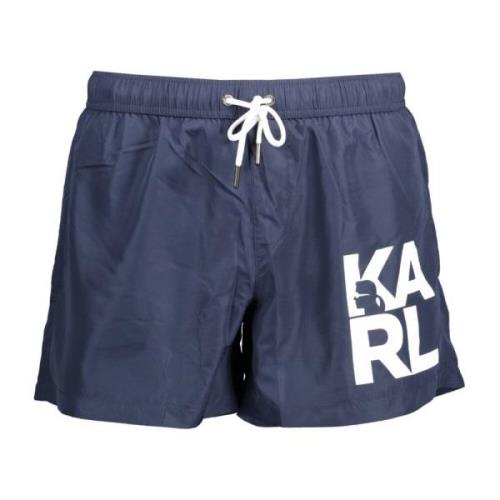 Blauwe Strandkleding Zwembroek Heren Kort Karl Lagerfeld , Blue , Here...