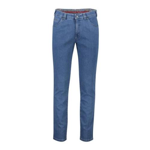 Blauwe Slim-fit 5-Pocket Denim Jeans Meyer , Blue , Heren