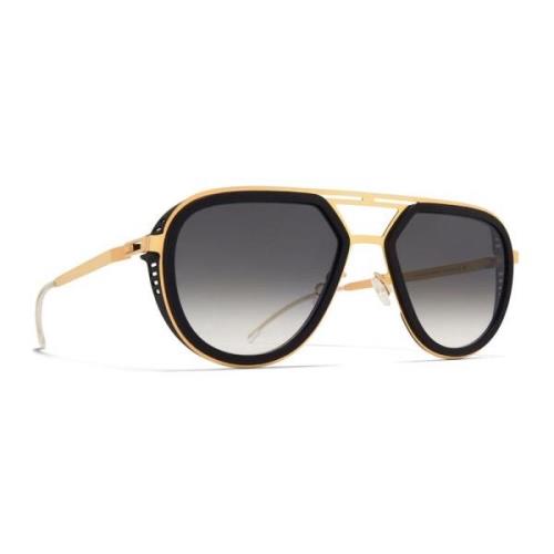 Cypress Zonnebril Zwart Goud Gepolariseerd Mykita , Yellow , Dames