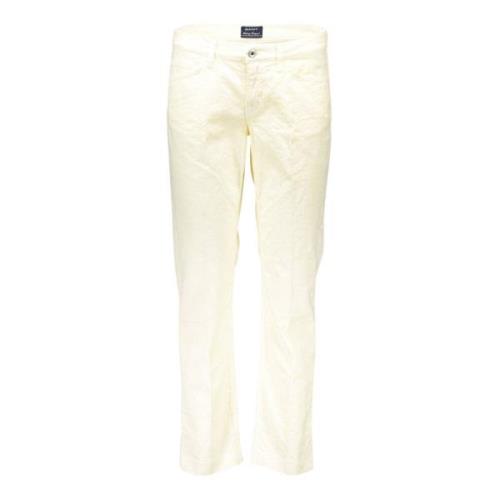 Witte Katoenen Denim Broek Gant , White , Dames