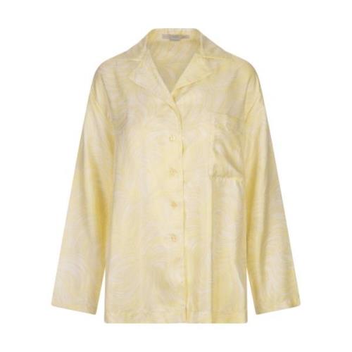 Gele Bedrukte Zijden Pyjama-Stijl Shirt Stella McCartney , Yellow , Da...