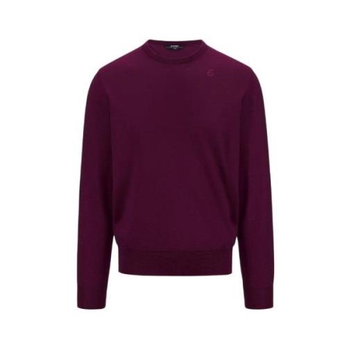 Merino Wol Trui K-Way , Purple , Heren