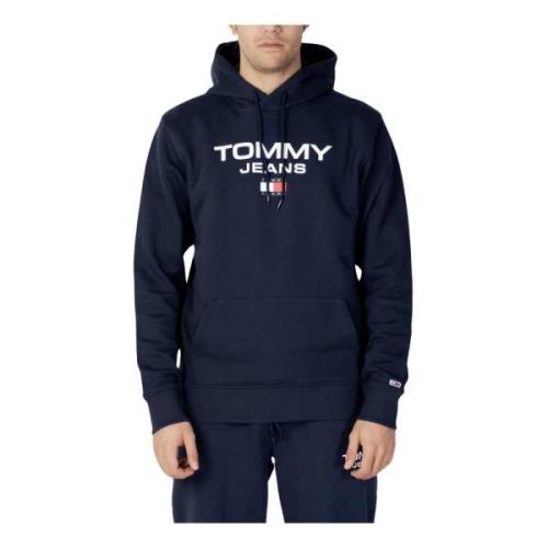 Blauwe Hoodie 100% Katoen Tommy Hilfiger , Blue , Heren