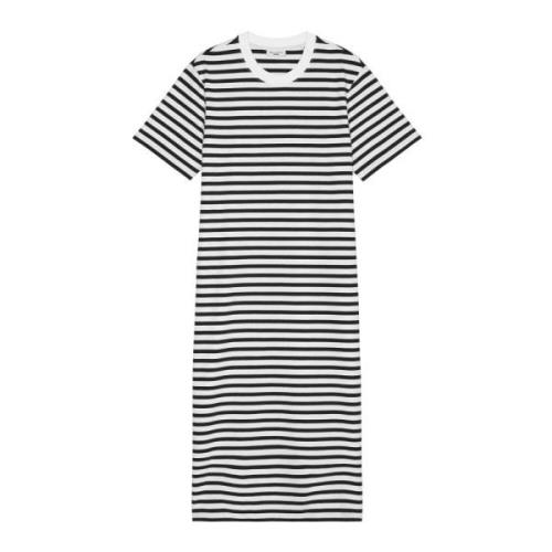 Relaxte gestreepte T-shirt jurk Marc O'Polo , Black , Dames