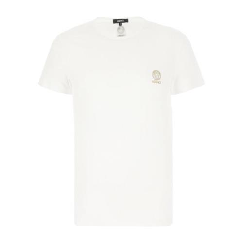 Casual Katoenen T-Shirt Versace , White , Heren