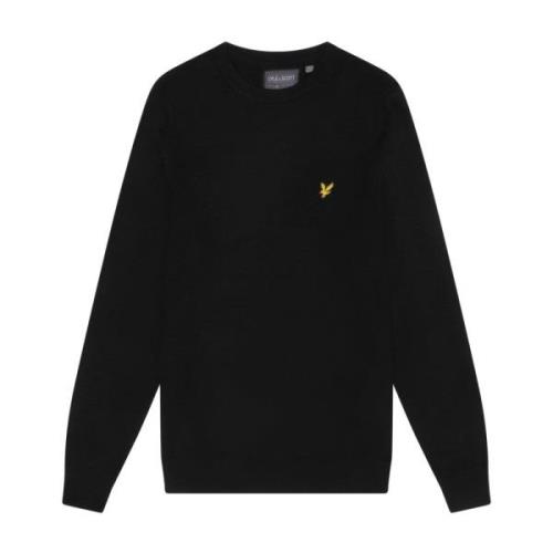 Merino Blend Crew Neck Pullover Lyle & Scott , Black , Heren