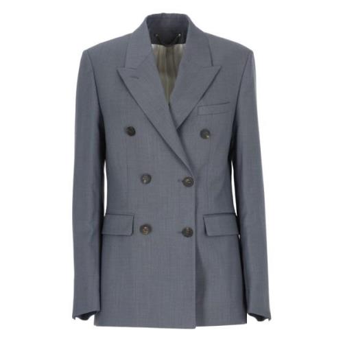 Blauwe Wol Double-Breasted Blazer Vrouwen Golden Goose , Blue , Dames