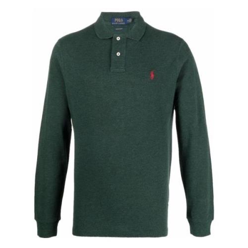 Heather Lange Mouw Gebreid Polo Ralph Lauren , Green , Heren