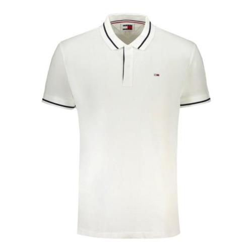 Wit Polo Shirt Korte Mouwen Geborduurd Tommy Hilfiger , White , Heren