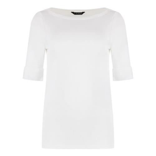 Katoenen top met manchetten Ralph Lauren , White , Dames