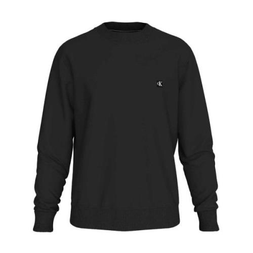 Geribbelde Crew Neck Sweatshirt Calvin Klein Jeans , Black , Heren