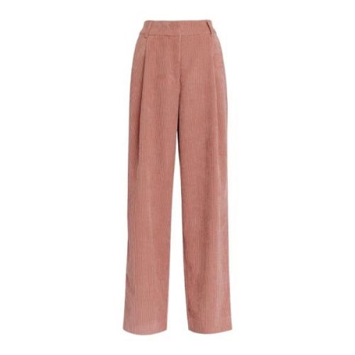 Corduroy Geranium Broek Essentiel Antwerp , Pink , Dames