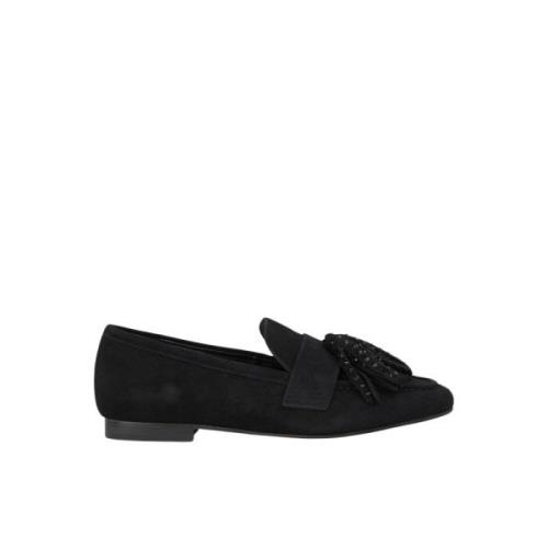 Rhinestone Tassel Loafer Alma EN Pena , Black , Dames