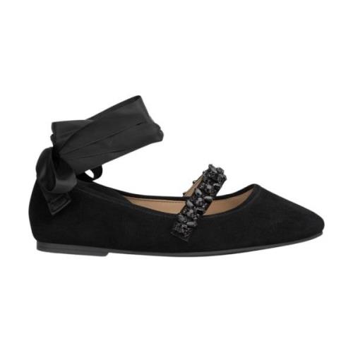 Platte ballerina met strik Alma EN Pena , Black , Dames