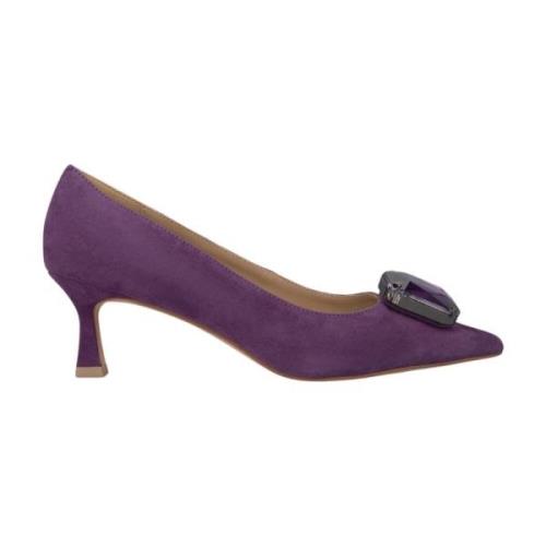 Vierkante Neus Leren Hiel Ornament Alma EN Pena , Purple , Dames