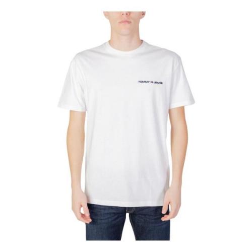 Witte Katoenen T-shirt Mannen Korte Mouwen Tommy Hilfiger , White , He...