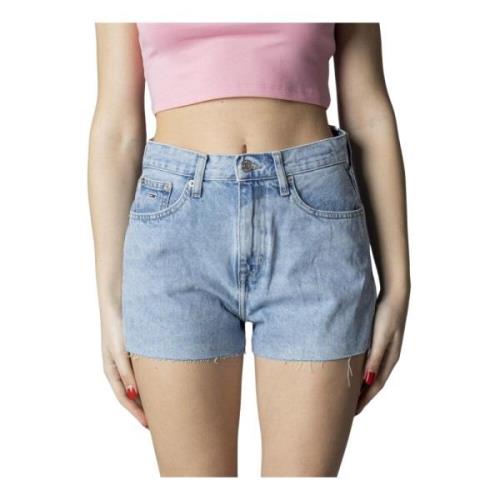 Blauwe Katoenen Dames Shorts Rits Knoop Tommy Hilfiger , Blue , Dames