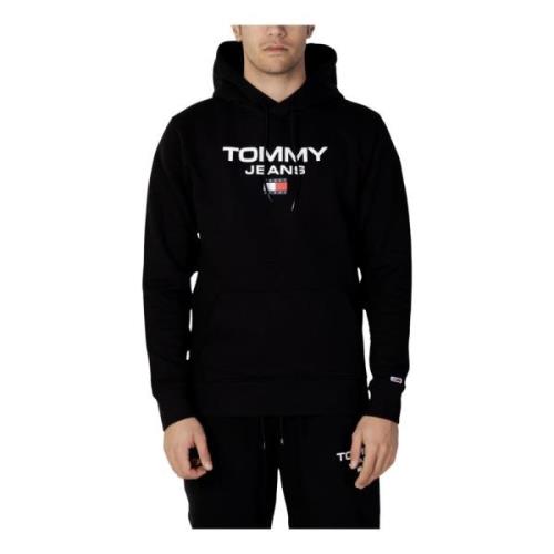 Zwarte Katoenen Hoodie Tommy Hilfiger , Black , Heren