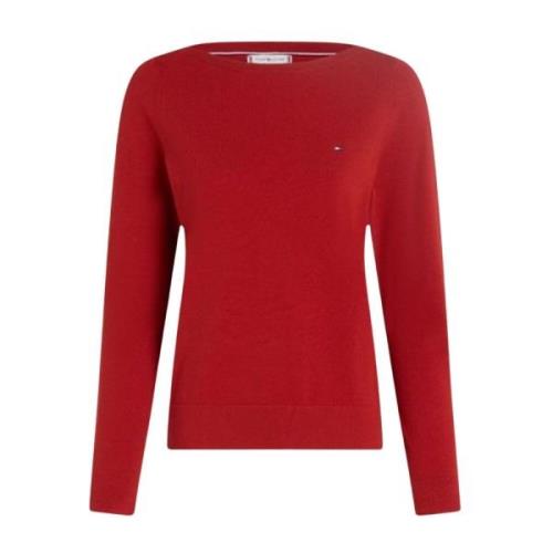 Jersey Stitch Boat-Neck Sweater Tommy Hilfiger , Red , Dames