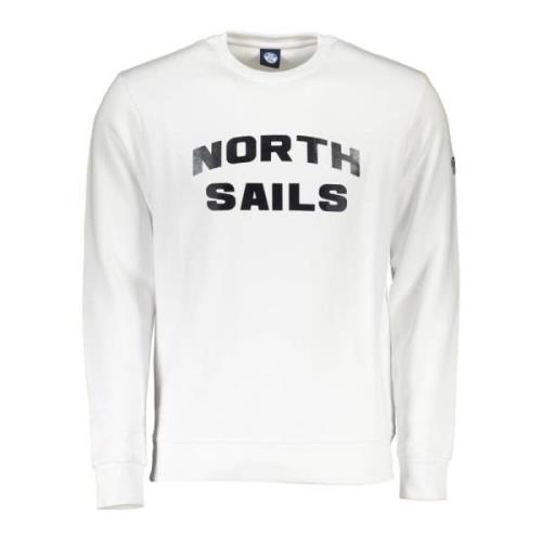 Witte Crewneck Sweatshirt met Lange Mouwen North Sails , White , Heren