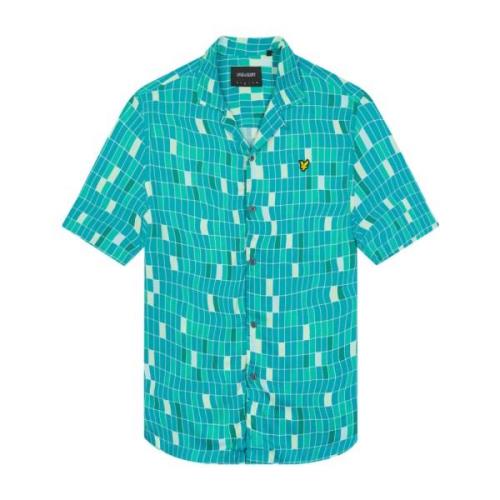 Pool Print Geweven Shirt Lyle & Scott , Blue , Heren