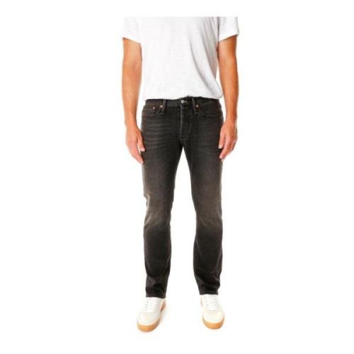 Straight Fit Jeans met Lage Taille Denham , Black , Heren